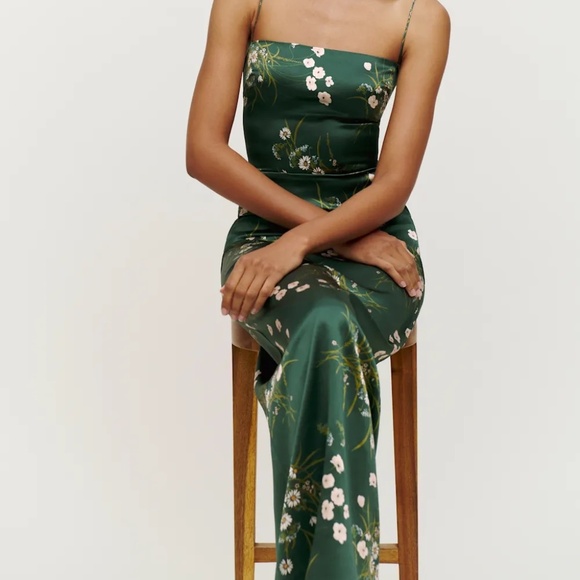 Reformation Dresses & Skirts - Reformation Frankie Silk Dress, Green, Size 2